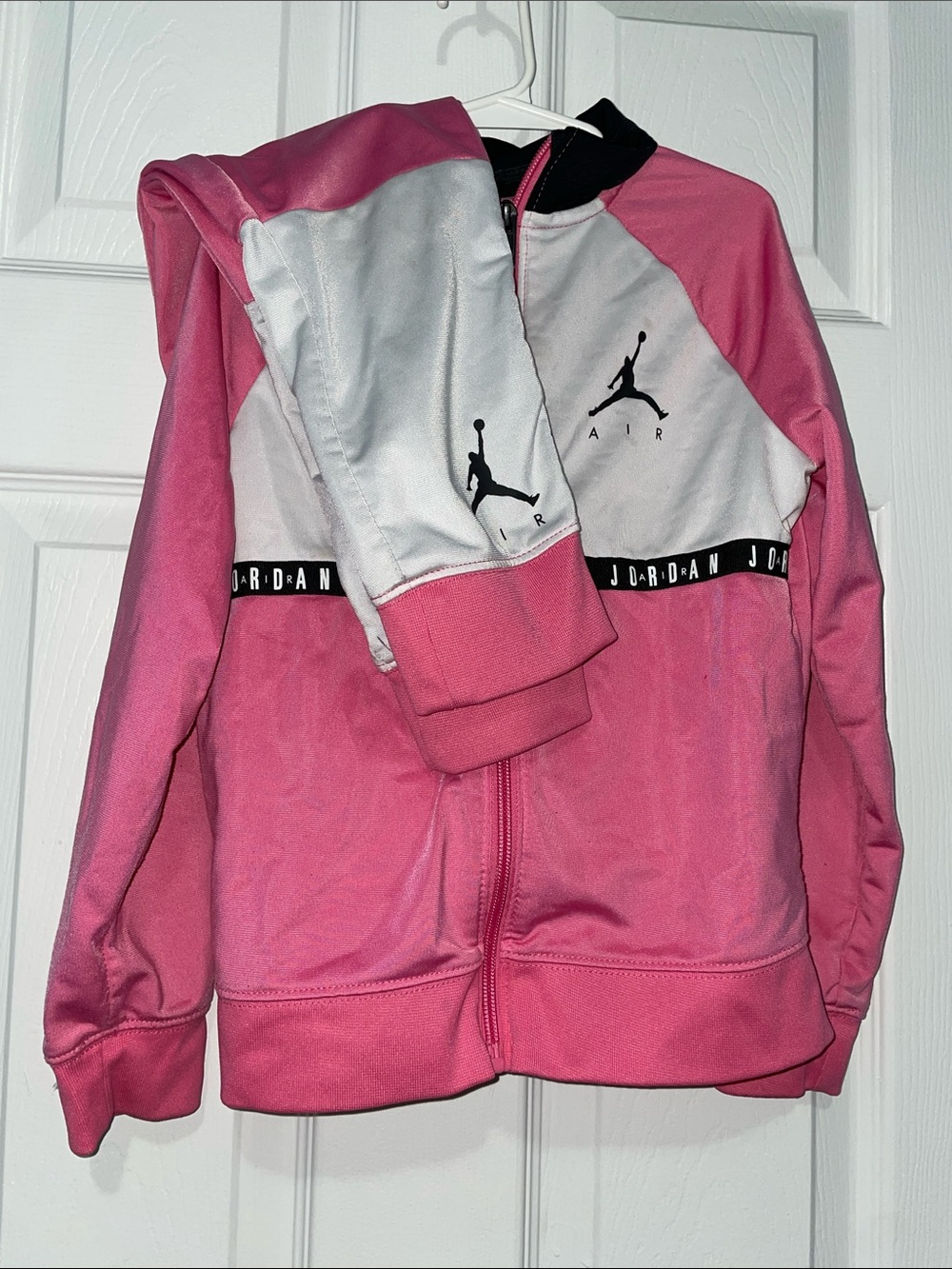 Jordan Pink and White Kids' Athletic Jacket